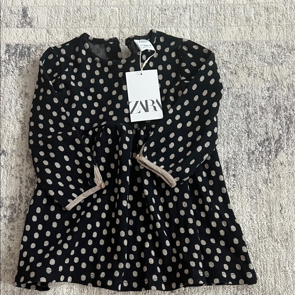 Zara Baby Black Polka Dot Dress NWT - 18-24 months
